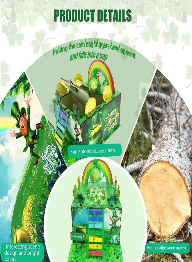 Vecacosic Leprechaun Trap Kit for Kids, Wood DIY How to Catch A Leprechaun Kit St Patricks Day Leprechaun Trap Decorations, Funny Leprechaun Trap Kit Supplies Toys Crafts Gift (A) - Image 3